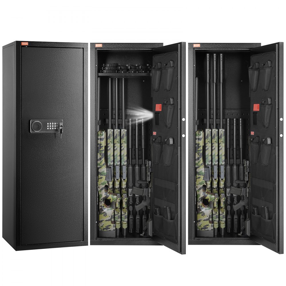 VEVOR 10-12 Rifles Gun Safe, Rifle Safe with Lock & Digital Keypad, Quick Access Tall Gun Storage Cabinet with Removable Shelf, Rifle Cabinet for Home Rifle and Shotguns - JXSQJPZS12Z04XCNVV9