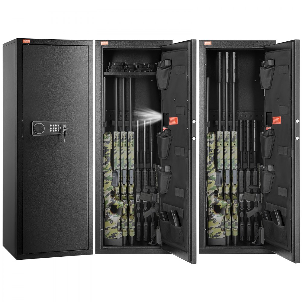 VEVOR 8-10 Rifles Gun Safe, Rifle Safe with Lock & Digital Keypad, Quick Access Tall Gun Storage Cabinet with Removable Shelf, Rifle Cabinet for Home Rifle and Shotguns - JXSQJPZS10Z0M9ZPGV9