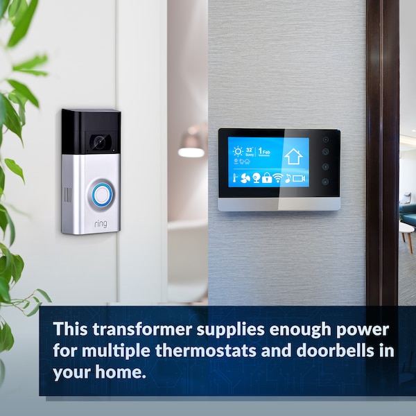 Newhouse Hardware Wired 24V 40vA Doorbell Transformer Compatible w/ Smart Video Devices - 40TR