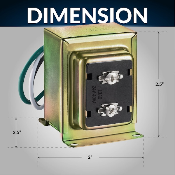 Newhouse Hardware Wired 24V 40vA Doorbell Transformer Compatible w/ Smart Video Devices - 40TR
