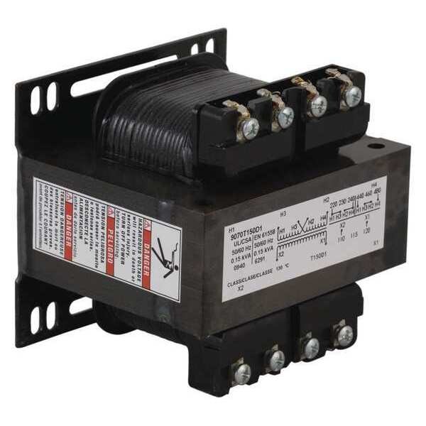 Square D Control Transformer, 150 VA, Not Rated, 55°C, 115/230V AC, 380/400/415V - 9070T150D33