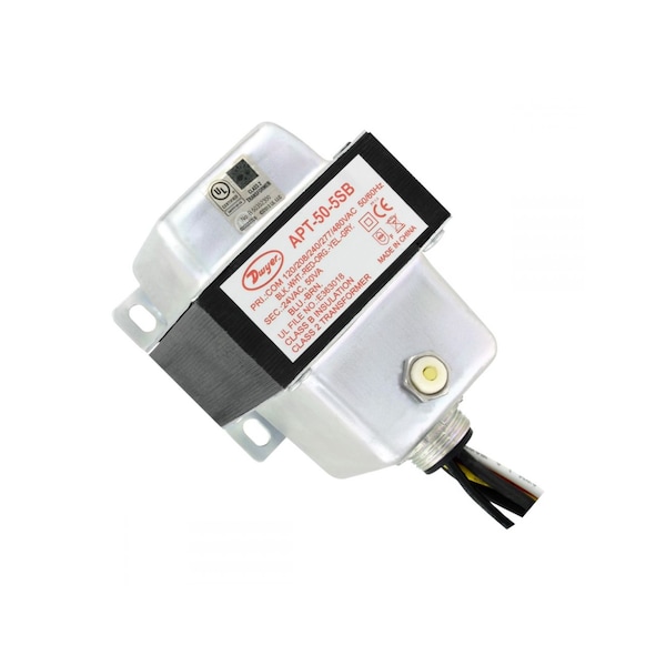 Dwyer Instruments AC Power Transformer, 96 VA, 24V AC, 120/208/240/277/480V AC - APT-100-5SB