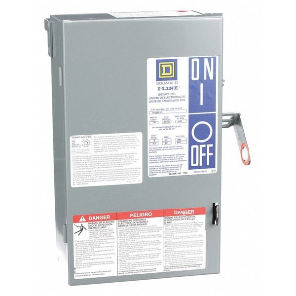 Square D Busway, 30A, 600V AC, PQ, H, K, R, 3 Phase, 3 Wire With Ground - PQ3603G