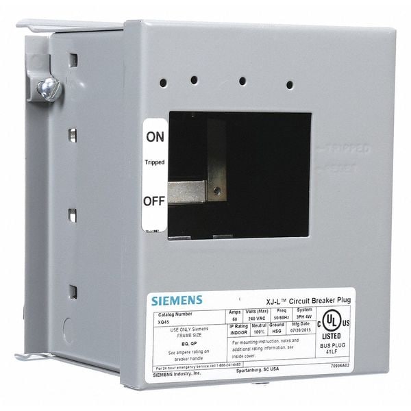 Siemens Bus Plug Enclosure, 60A, 120/240V AC, XQ, 3 Phase, 4 Wire - US2:BPJA6GE