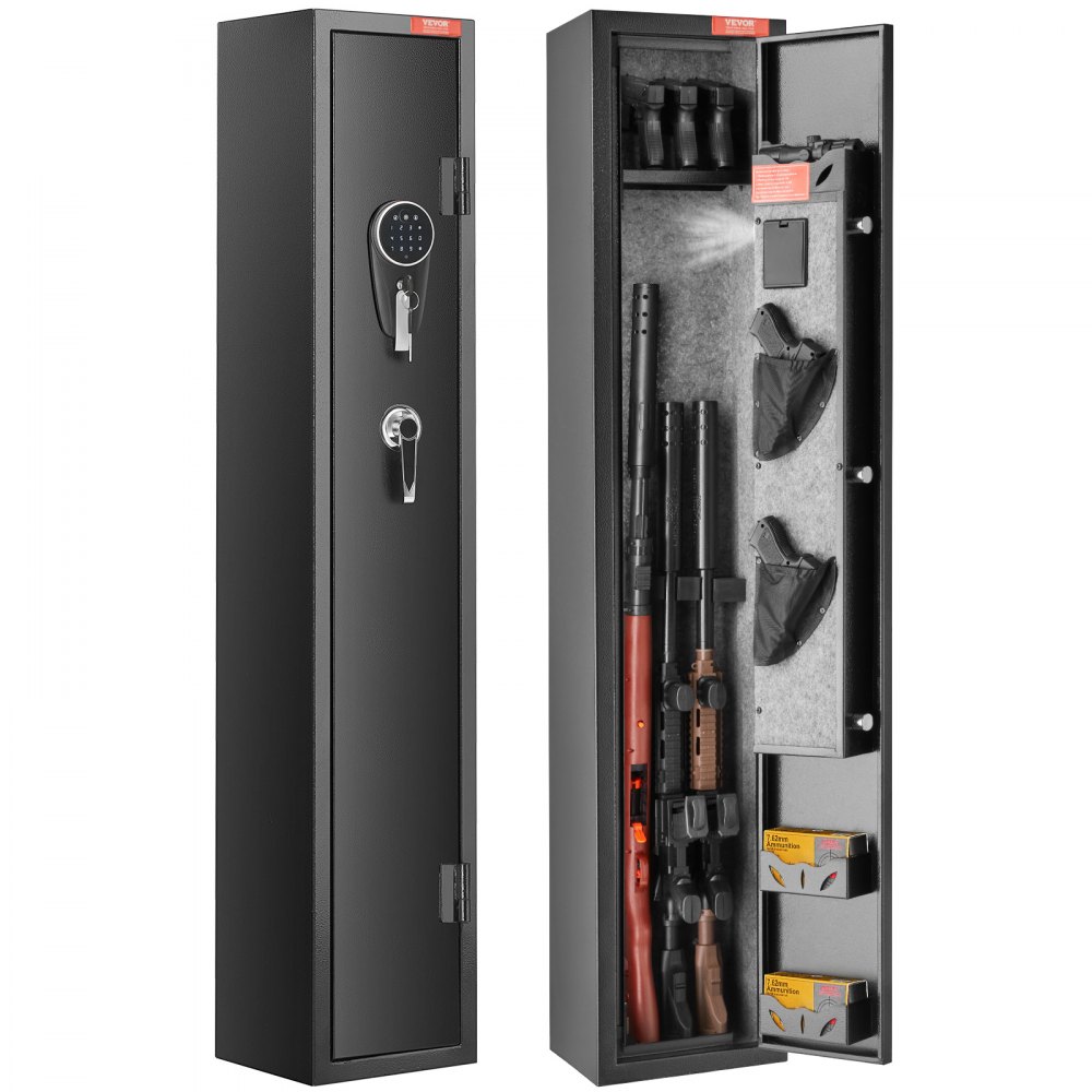 VEVOR 2 Rifles Gun Safe, Rifle Safe with Lock & Digital Keypad, Quick Access Gun Storage Cabinet with Removable Shelf, Pistol Rack, Rifle Cabinet for Home Rifle and Pistols - ZQJBDSX34Z9WLE0P5V9