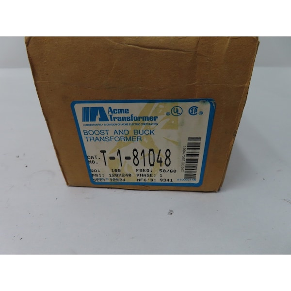 Acme Buck Boost Transformer, 100 kVA, 12/24V, 120/240V AC - T-1-81048
