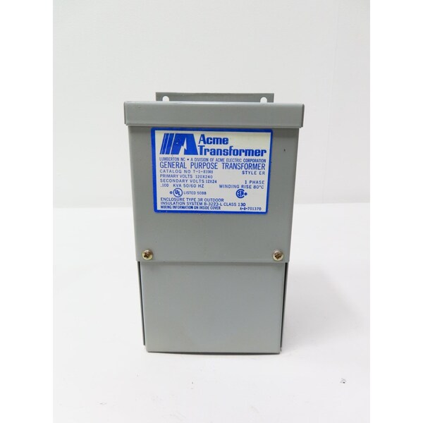 Acme Buck Boost Transformer, 100 kVA, 12/24V, 120/240V AC - T-1-81048