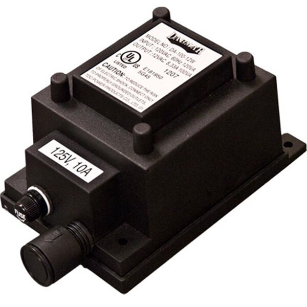 Dabmar Lighting Magnetic 100 Watt Low Voltage Transformer with Powercord, Black - DA85497