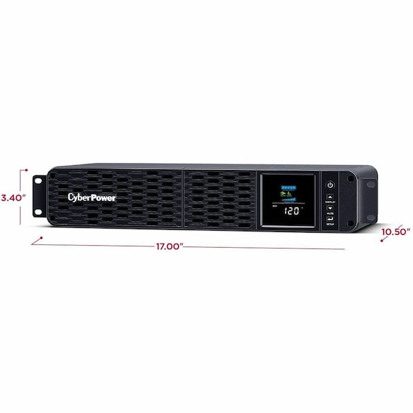 Cyberpower UPS System, 1500VA, Line Interactive, Out: 120V AC In: 120V AC - CP1500PFCRM2U