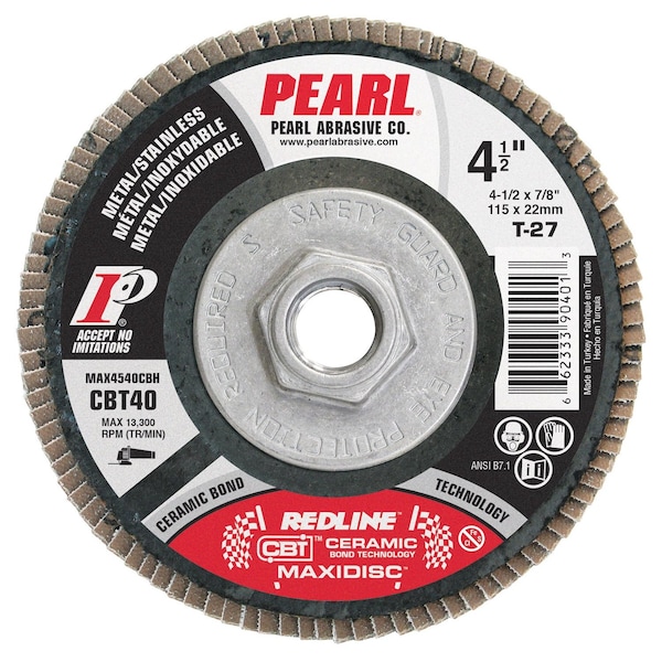 Pearl Redline CBT Maxidisc 4-1/2 X 5/8-11 CBT40 T-27 - MAX4540CBH