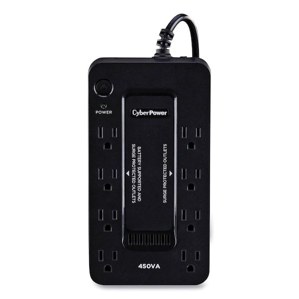 Cyberpower UPS Battery Backup, 8 Outlets, 450 VA, 890 J - SE450G1