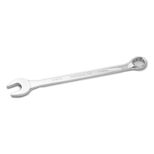 Llave combinada cromada Performance Tool, 1-3/16", con extremo en caja de 12 puntos, totalmente pulida, de 15-1/2" de largo - W30238