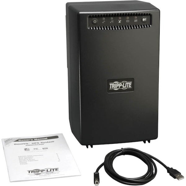 Tripp Lite UPS System, 1.5kVA, Line Interactive, Out: 110/115/120V AC In: 120V AC - OMNIVS1500
