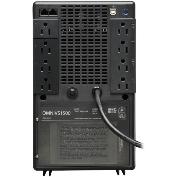 Tripp Lite UPS System, 1.5kVA, Line Interactive, Out: 110/115/120V AC In: 120V AC - OMNIVS1500