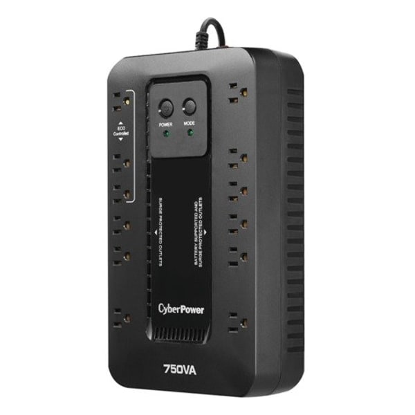 Cyberpower UPS System, 750VA, Standby, Out: 120V AC In: 120V AC - EC750GTAA