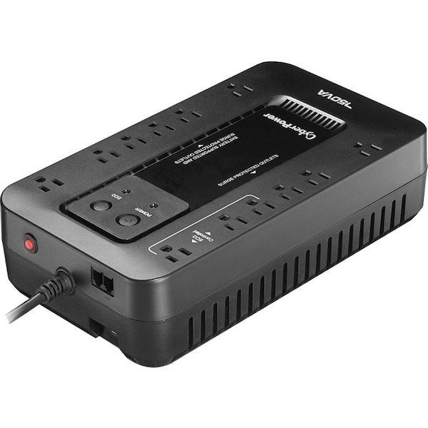 Cyberpower UPS System, 750VA, Standby, Out: 120V AC In: 120V AC - EC750GTAA