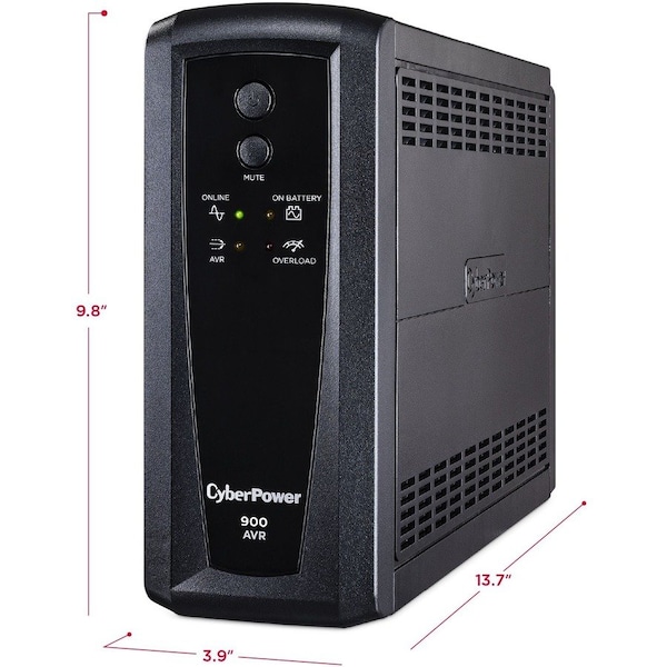 Cyberpower UPS System, 900VA, Line Interactive, Out: 120V AC In: 120V AC - CP900AVR