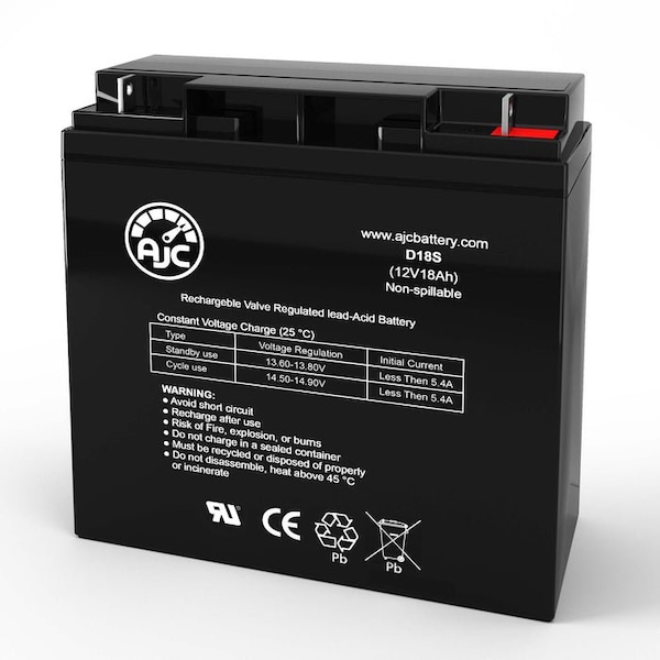 Bsc Preferred UPS Battery, Compatible with APC BackUPS Pro 1400 BP1400I  UPS Battery, 12V DC, 18 Ah - AJC-D18S-F-2-193101