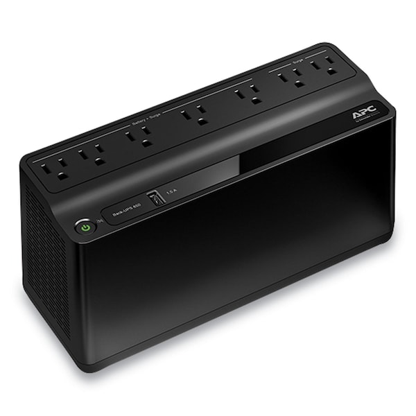 Apc BN650M1 Back-UPS 650 VA Battery Backup System, 7 Outlets, 650 VA, 490 J - BVN650M1