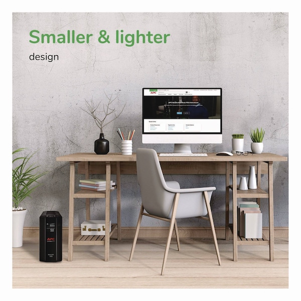 Apc Back-UPS Pro Compact Tower LCD Battery Backup and Surge Protector with USB, 8 Outlets, 1,103 J - BX1000M