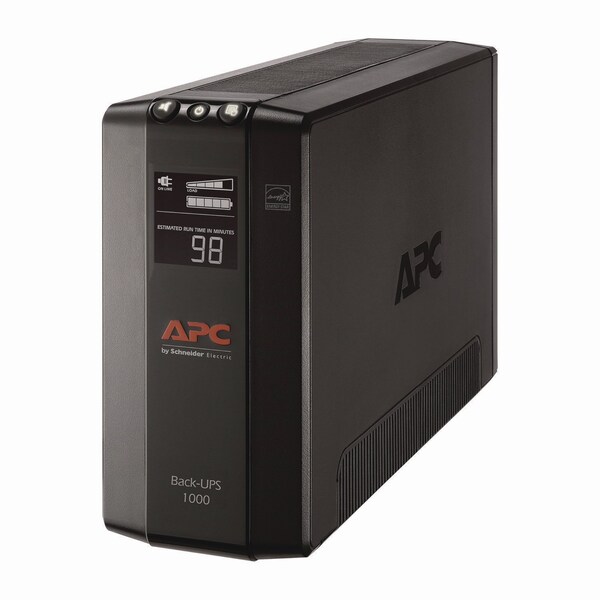 Apc Back-UPS Pro Compact Tower LCD Battery Backup and Surge Protector with USB, 8 Outlets, 1,103 J - BX1000M