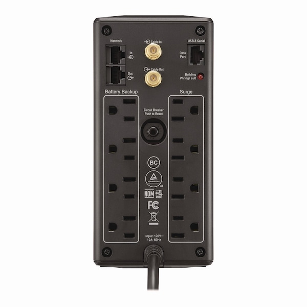 Apc Back-UPS Pro Compact Tower LCD Battery Backup and Surge Protector with USB, 8 Outlets, 1,103 J - BX1000M