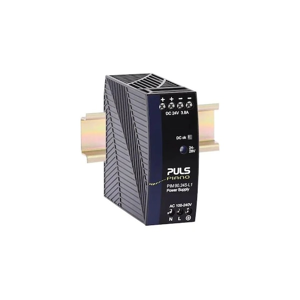Puls DIN rail power supplies for 1-phase system, 24V, 3.8A, NEC Class 2 - PIM90.245-L1