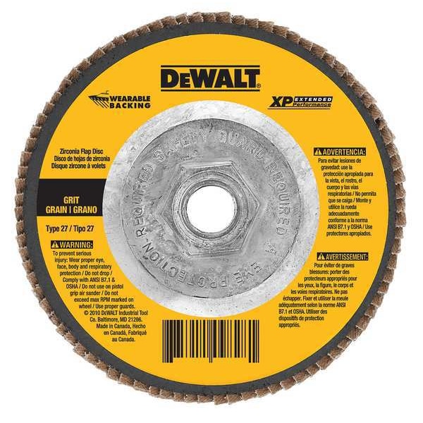 Disco de aletas tipo 27 HP de 5" x 5/8"-11 80g - DW8368 de Dewalt