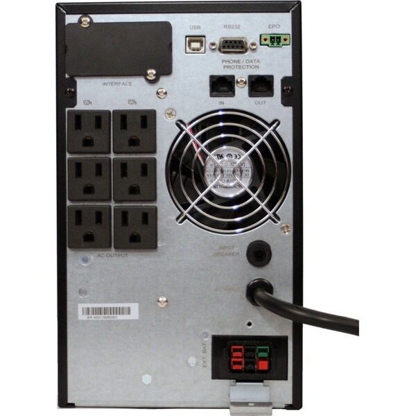 Minuteman Ups ECOMPASS SERIES: TRUE SINE WAVE, ONLINE UPS, TOWER FORMAT, 1000VA/900W, 120V, 6 - EC1000LCD