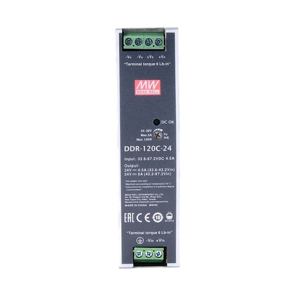 Mean Well 120W DIN Rail DC-DC Converter - DDR-120C-24