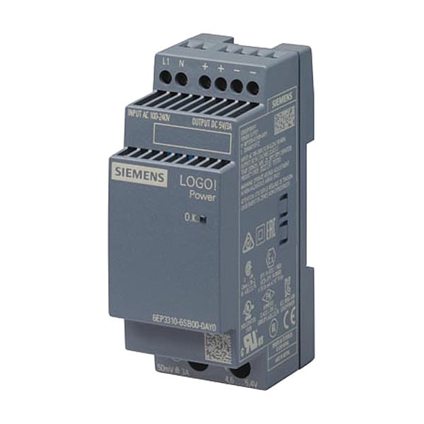 Siemens Stabilized Power Supply, 100/240V AC, 15 W, 3 A, DIN Rail - 6EP33106SB000AY0
