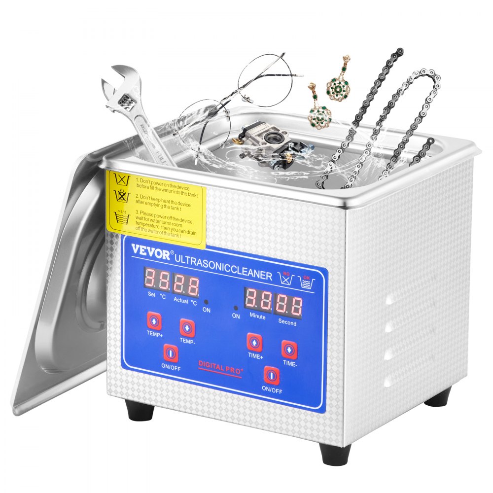 VEVOR 15L Ultrasonic Cleaner with Digital Timer&Heater Professional Ultrasonic Cleaner 40kHz Advanced Ultrasonic Cleaner 110V for Wrench Screwdriver Repairing Tools Industrial Parts Mental Cleaning - JPS-60ACSBQXJ0001V1