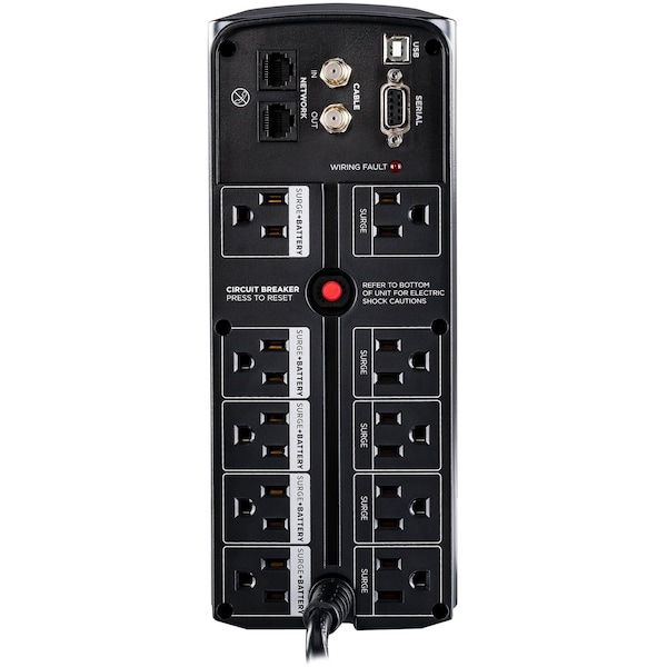 Cyberpower UPS System, 1200VA, Line Interactive, Out: 120V AC In: 120V AC - CP1200AVR