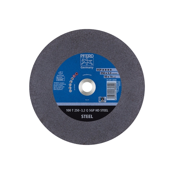 Rueda de corte Pferd de 10" x 1/8", 5/8" A.H. - Q - SGP HD STEEL - 66009