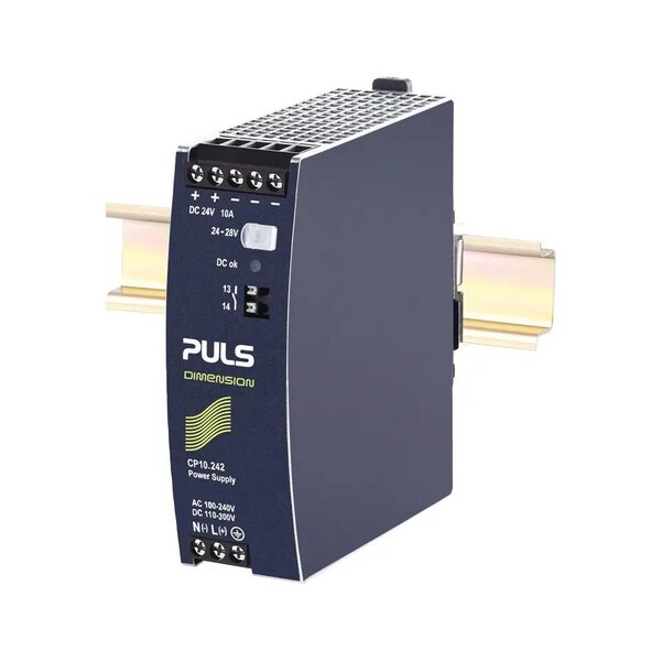 Puls DIN rail power supplies for 1-phase system, 24 V, 10 A, enhanced DC input - CP10.242