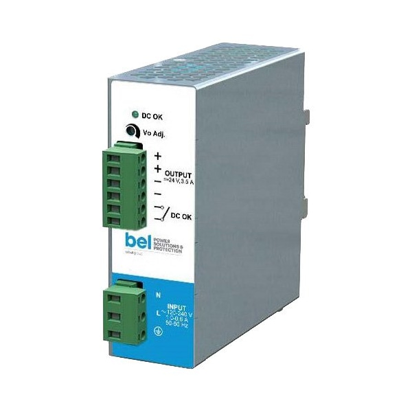 Bel Power Solutions Power Supply, 90 to 264V AC, 24V DC, 85W, 3.5A, DIN Rail - LDN85-24P