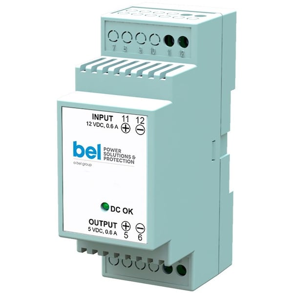 Bel Power Solutions Power Supply, 9 to 18V DC, 5V DC, 3W, 0.6A - LDD3-1205