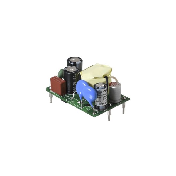 Cui Inc AC to DC Power Supply, 90 to 264V AC, 24V DC, 12W, 0.5A, PCB - VOF-S12B-24