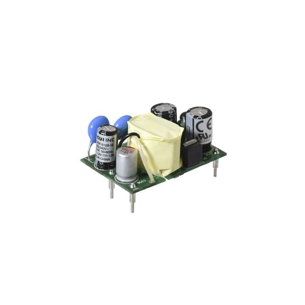 Cui Inc AC to DC Power Supply, 90 to 264V AC, 24V DC, 12W, 0.5A, PCB - VOF-S12B-24