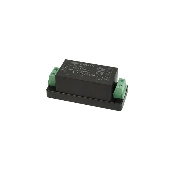 Cui Inc AC to DC Power Supply, 85 to 264V AC, 5V DC, 10W, 2A, Chassis - VSK-S10-5UA-T
