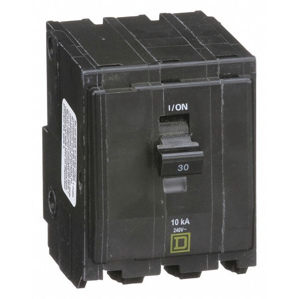Square D Miniature Circuit Breaker, QO Series, 30A, 3 Pole, 120/240V AC, 10kA at 120/240V AC - QO330