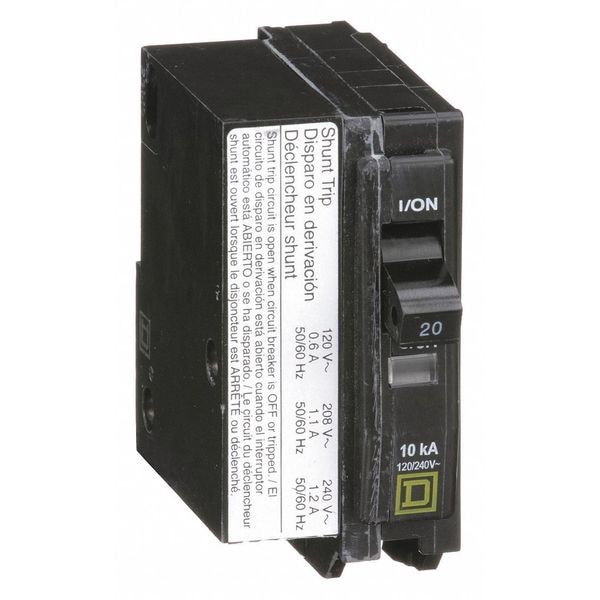 Square D Miniature Circuit Breaker, QO Series, 20A, 1 Pole, 120/240V AC, 10kA at 120/240V AC - QO1201021