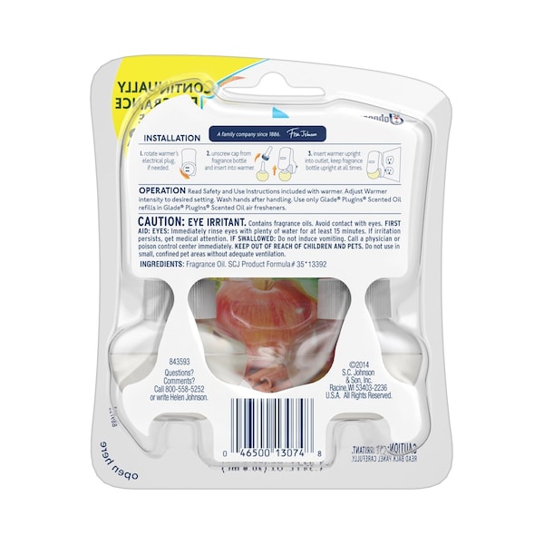 Glade Glade Plug-Ins Apple Cinnamon Scent Air Freshener Oil Refill 1.34 oz Liquid 2 pk - 13074