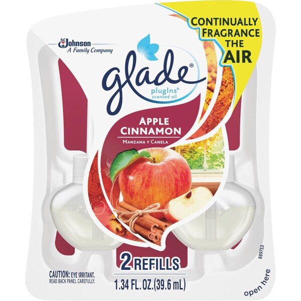 Glade Glade Plug-Ins Apple Cinnamon Scent Air Freshener Oil Refill 1.34 oz Liquid 2 pk - 13074