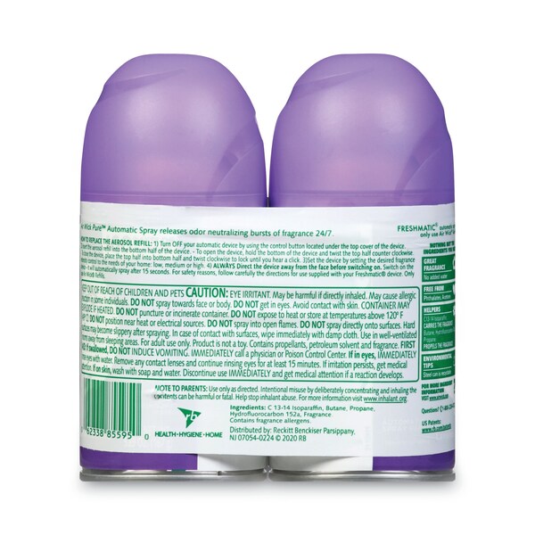 Air Wick Freshmatic Ultra Spray Refill, Lavender/Chamomile, 5.89 oz Aerosol Spray, PK6 - 62338-85595