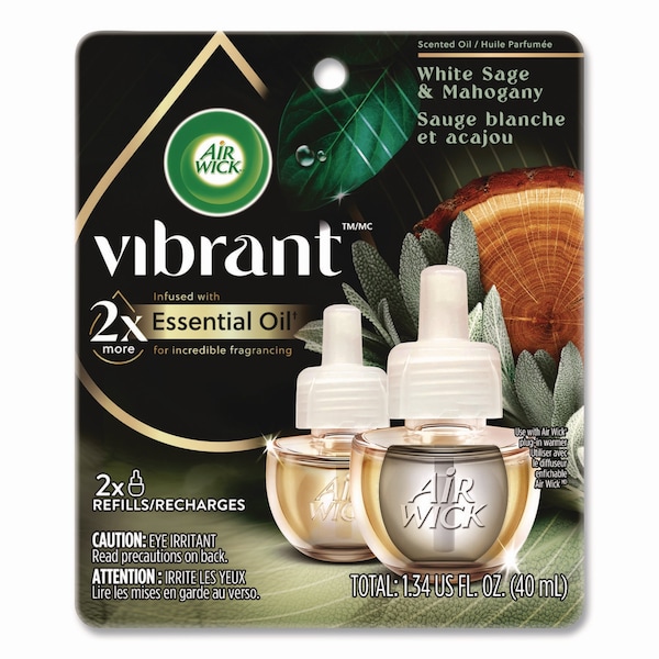 Air Wick Scented Oil Refill, White Sage and Mahogany, 0.67 oz, 2PK - 62338-03137