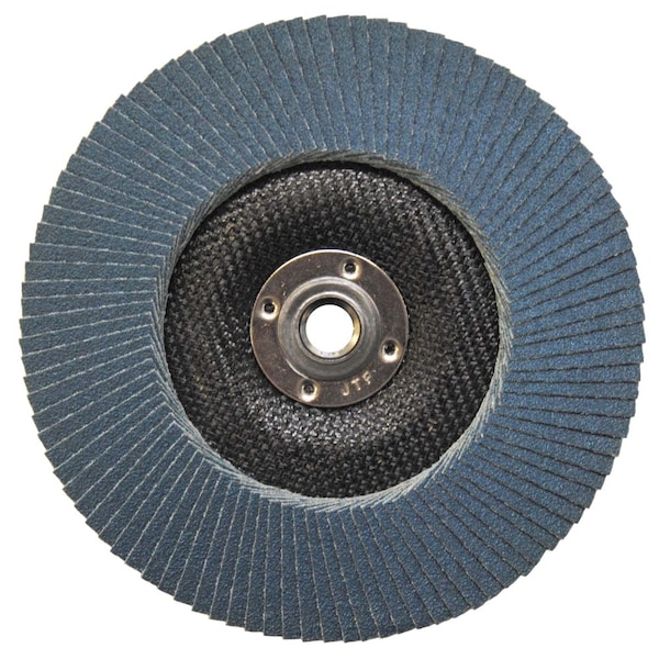 Disco de Láminas Abrasivas Weiler de 7", Plano (TY27), Respaldo Fenólico, 40Z, 5/8"-11 UNC - 31420