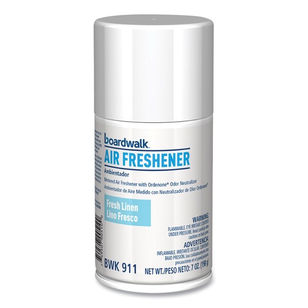 Boardwalk Metered Air Freshener Refill, Fresh Linen Scent Refill, 7 oz Aerosol Can, 12PK - CP110BOARDWK