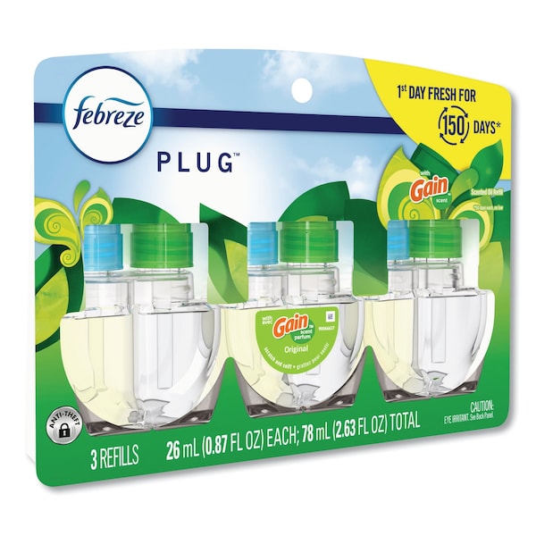 Febreze PLUG Air Freshener Refills, Gain Scent, 2.63 oz, 18PK - 80781111