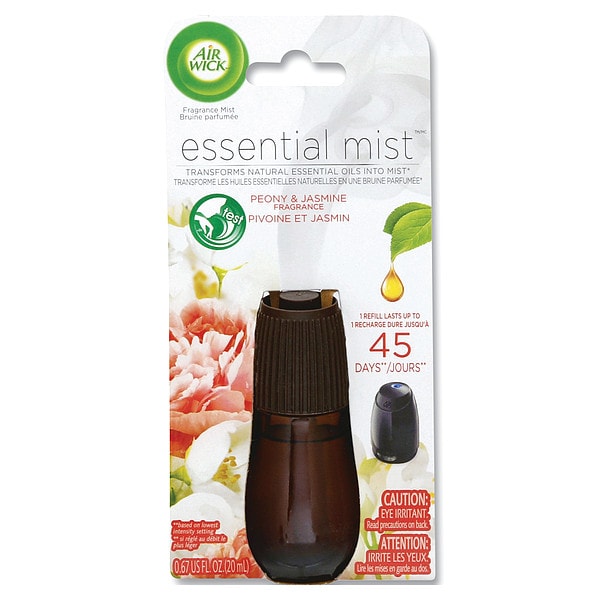 Air Wick Essential Mist Refill, Peony and Jasmine, 0.67 oz Bottle, PK6 - 98555